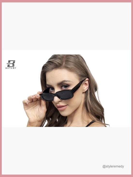 Retro Rectangle Sunglasses UV400 Protection Plastic Frame Driving Glasses